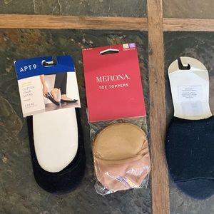 New, multi pack of socks, no-see’m, toe toppers & mule socks